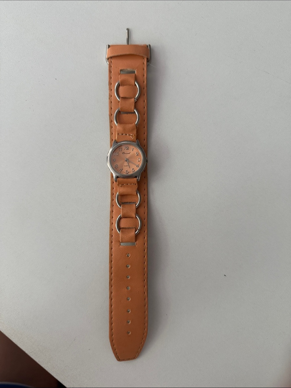 Leather-Link Orange Women's Watch
